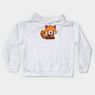 Cute Red Panda Sitting Cartoon Kids Hoodie